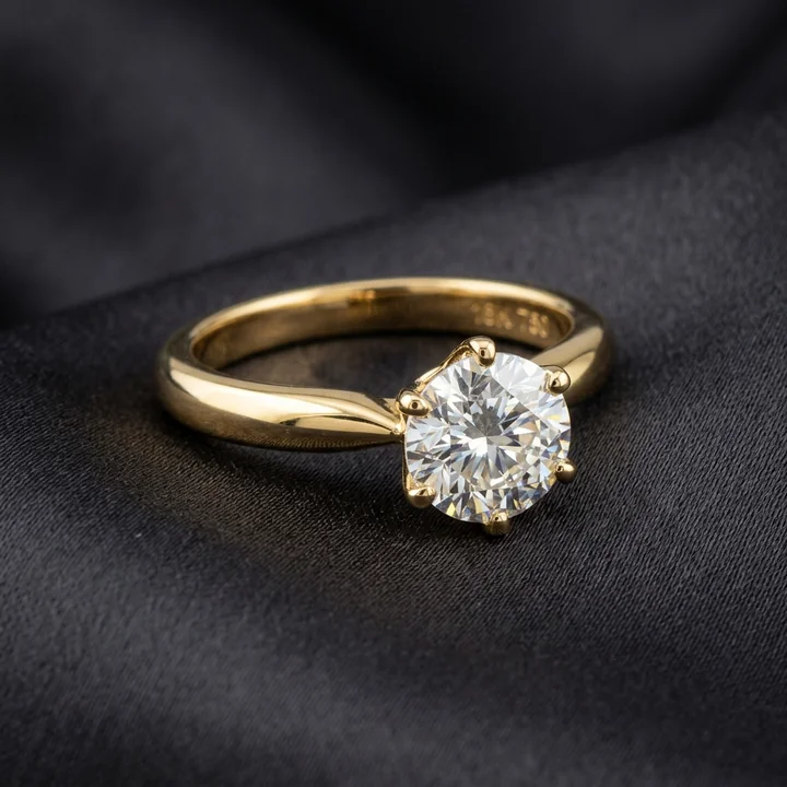 Anel Solitário Elegance em Ouro 18k Modéstia Joias