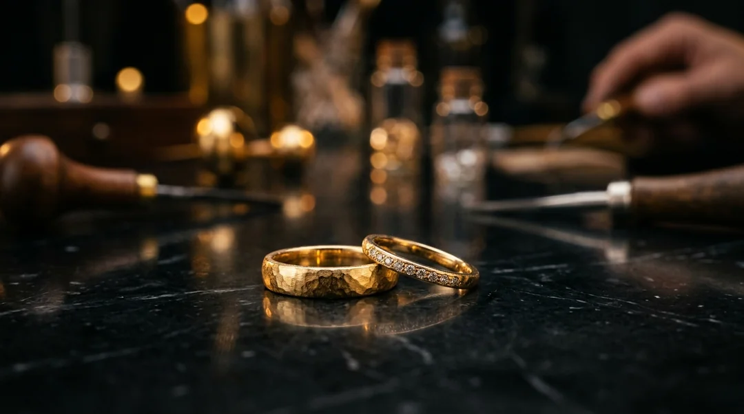 Atelier de alianças em ouro 18k Modéstia Joias